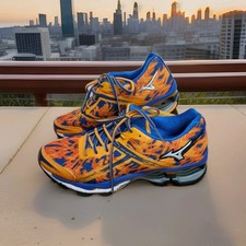 Mizuno Shoes Mens 8 Wave Creation 15 Running Athletic Blue Orange Black Walking 