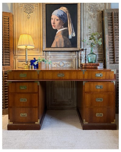 Vintage teak military campaign - teak,