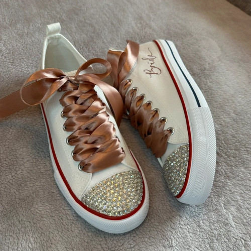 Bridal canvas trainers ivory - bridal,