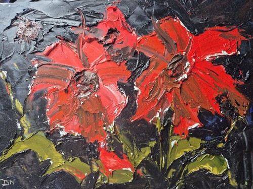 Flowers original oil painting - flowers,