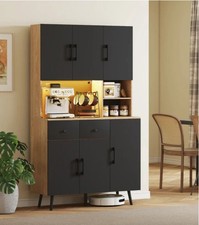 Kitchen Pantry Cabinet Large Storage Cupboard Modern Larder Tall Sideboard Unit