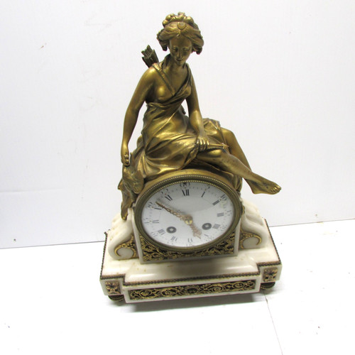Bronze and marble french - , clock
