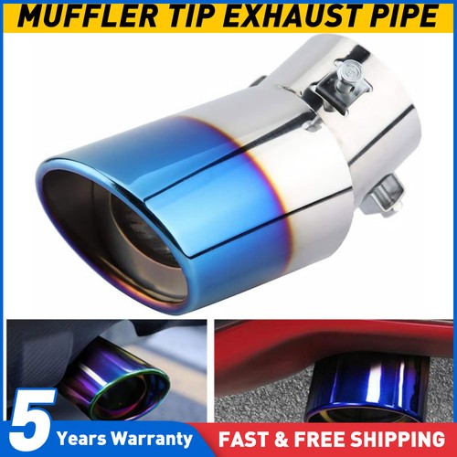 Car blue dual exhaust - exhaust, pipe