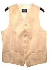 Mens Waistcoat Gold Sparkle Size M 40" . 7 buttons .Party Piscador. Ivory Fun