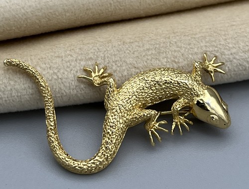 Vintage gold tone lizard - vintage,