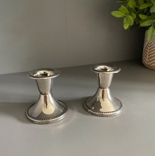Silver plated candle - silver-plated, holders
