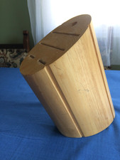 Knife Holder Solid Wood Knife Block Rack 6 Slots Kitchen Organisation Storage