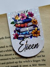 Floral & Book Magnetic Bookmark Personalised Gift | Page Saver | Stocking Filler