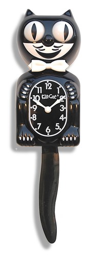 Classic black kit cat - cat, clock