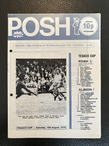 1974 peterborough united - 10.8.1974.,