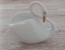 Hollohaza Porcelain 1777 Swan With Gold Beak Unused With Box