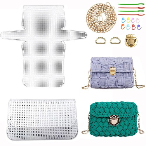 White knitting plastic mesh - white,
