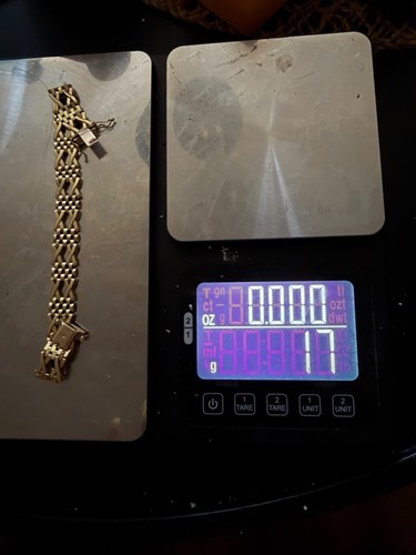 9ct gold bracelet 17g - gold, 7.5”