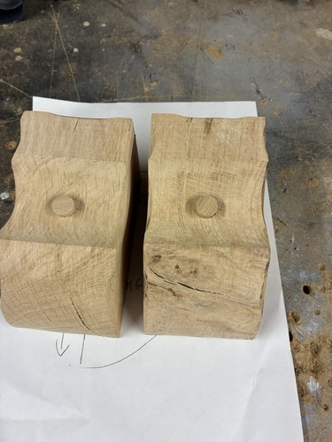 Pair solid handmade rustic - solid,