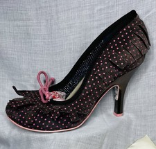 Irregular Choice Clickety Clack Heels UK 5 Boxed Brown Pink Dots Rare Worn Once