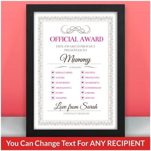 Best mummy award - award, personalised
