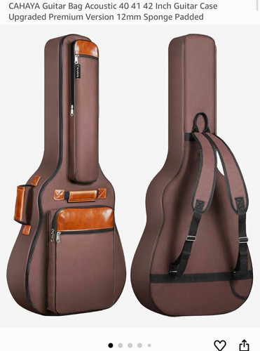 Cahaya brown padded guitar gig - brown,