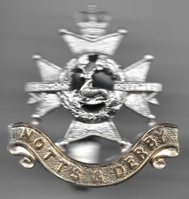 Military Cap Badge - The Sherwood Foresters Regiment - with slider - VGC