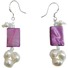 Real freshwater pearls, purple