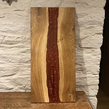 Oak & Resin End Table | Epoxy Table | Side Table | Small Coffee Table top. Red