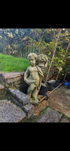 Vintage weathered stone - vintage, cherub