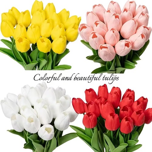 10pcs artificial tulip flowers - 10pcs,