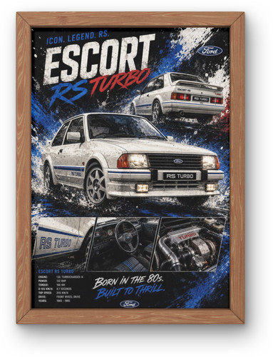 Ford escort turbo poster - rs,