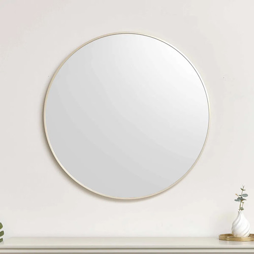 Large round champagne gold - round,