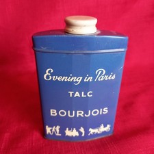 VINTAGE 1950s 'BOURJOIS EVENING IN PARIS' TALC TIN......IDEAL PROP