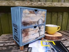 Handmade wooden CHEST of DRAWERS,small storage box trinket cabinet