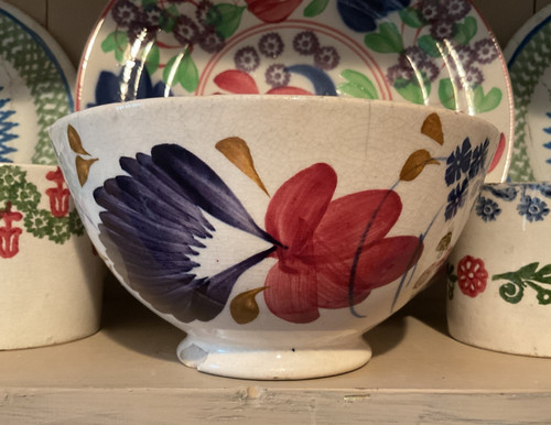 Antique spongeware bowl - antique,