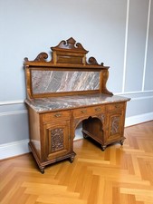 An Antique Victorian Solid Walnut Marble Topped Washstand Dressing Table ~Delive