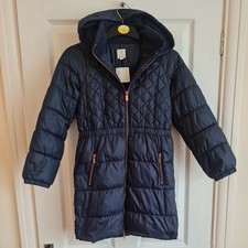 Girls Navy Padded Coat By Designer CARREMENT BEAU Age 10 years