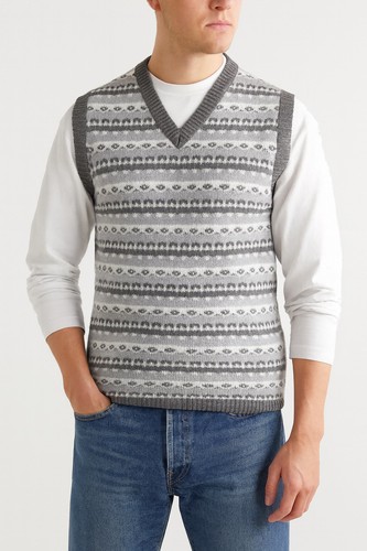 Mens knitted fairisle tanktop - knitted,