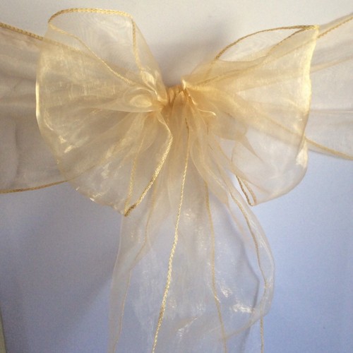 Champagne organza chair - , sashes