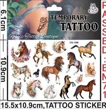 I LOVE HORSES ❤️ Water Tattoos Girls Birthday Party Presents Fun Pony Transfers