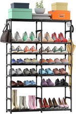 LOEFME 7-Tier Shoe Rack – Tall Metal Storage for 24-28 Pairs, Easy Assembly