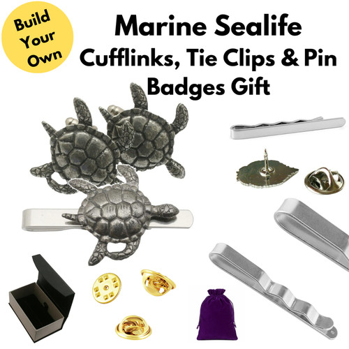 Marine sealife cufflinks - marine, tie