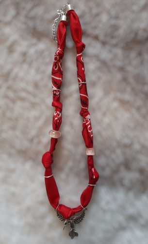 Red bandana necklace with - bandana,
