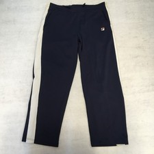 Fila Tracksuit Bottoms Mens Medium Blue Joggers Straight Y2K Track Sports Navy 