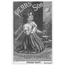 PEARS SOAP Blowing Bubbles Theme - Victorian Advertisement 1887
