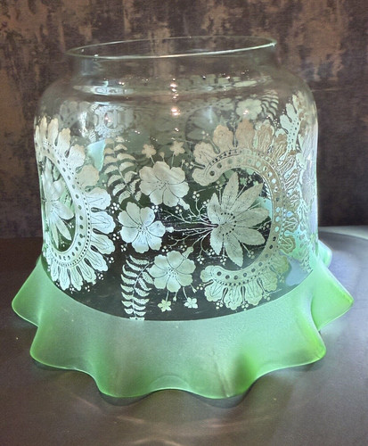 Victorian etched glass green - victorian,