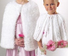 Knitting Pattern 2 Types Girls Capes 22-32 Eyelash & DK Yarns Occasion Wear 
