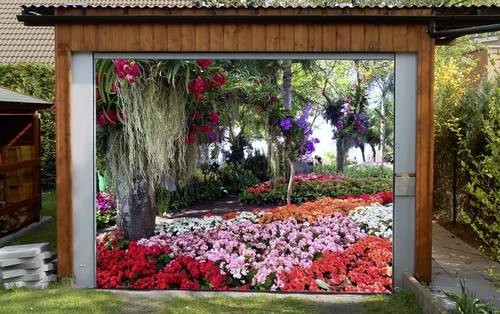 Garden tree garage door - tree,