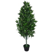 Artificial Topiary Bay Tree Pyramid Cone Extra 120cm 4ft Real Wood Trunk