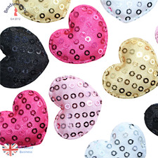 10 Sequin Heart Fabric
