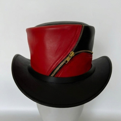 Handmade black red leather - red,