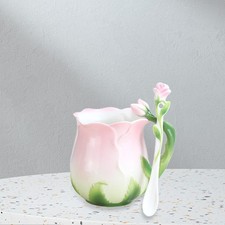 3D Rose Ceramic Coffee Mug