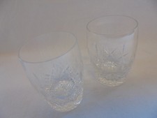 VINTAGE PAIR OF STUART CRYSTAL GLENGARRY CAMBRIDGE SMALL BARREL TUMBLER GLASS