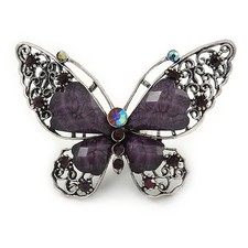 Large Purple Crystal Butterfly